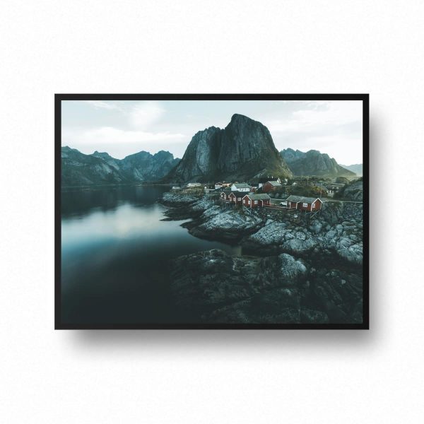 Printshop-Village-fishing-eliassens-eliassen-roburer-red-hut-hamnoy-grabdesign-tavla-store-frame