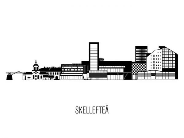 Skelleftea, Skellefteå, Poster, Skyline, Tavla, Print